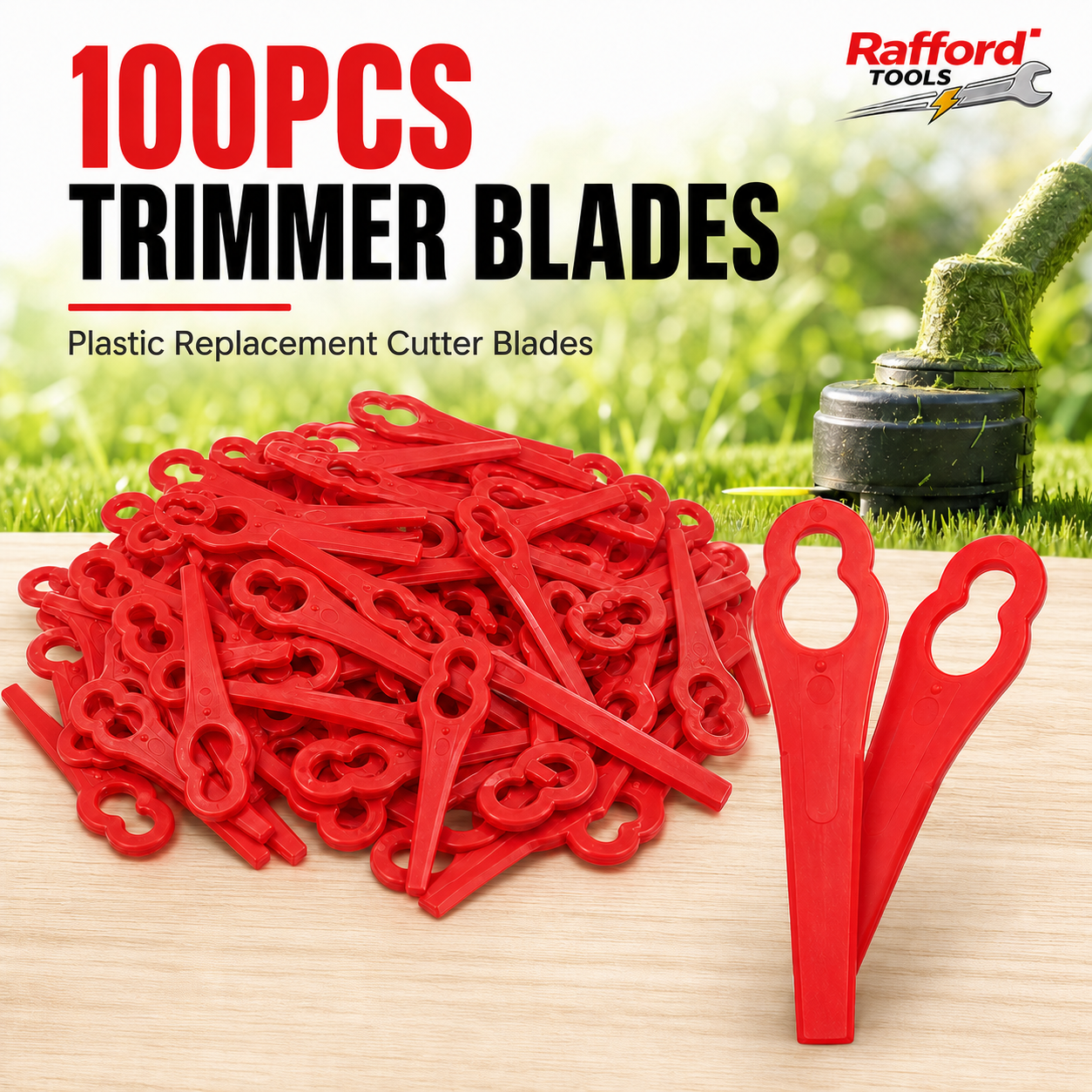 Gardening Tools Edger - 100PCS Plastic Grass Trimmer Replacement Blades