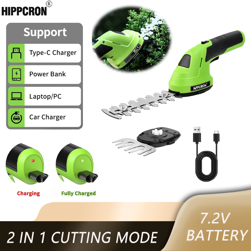 Gardening Tools Edger - Hippcron 2-in-1 Handheld Electric Hedge Trimmer