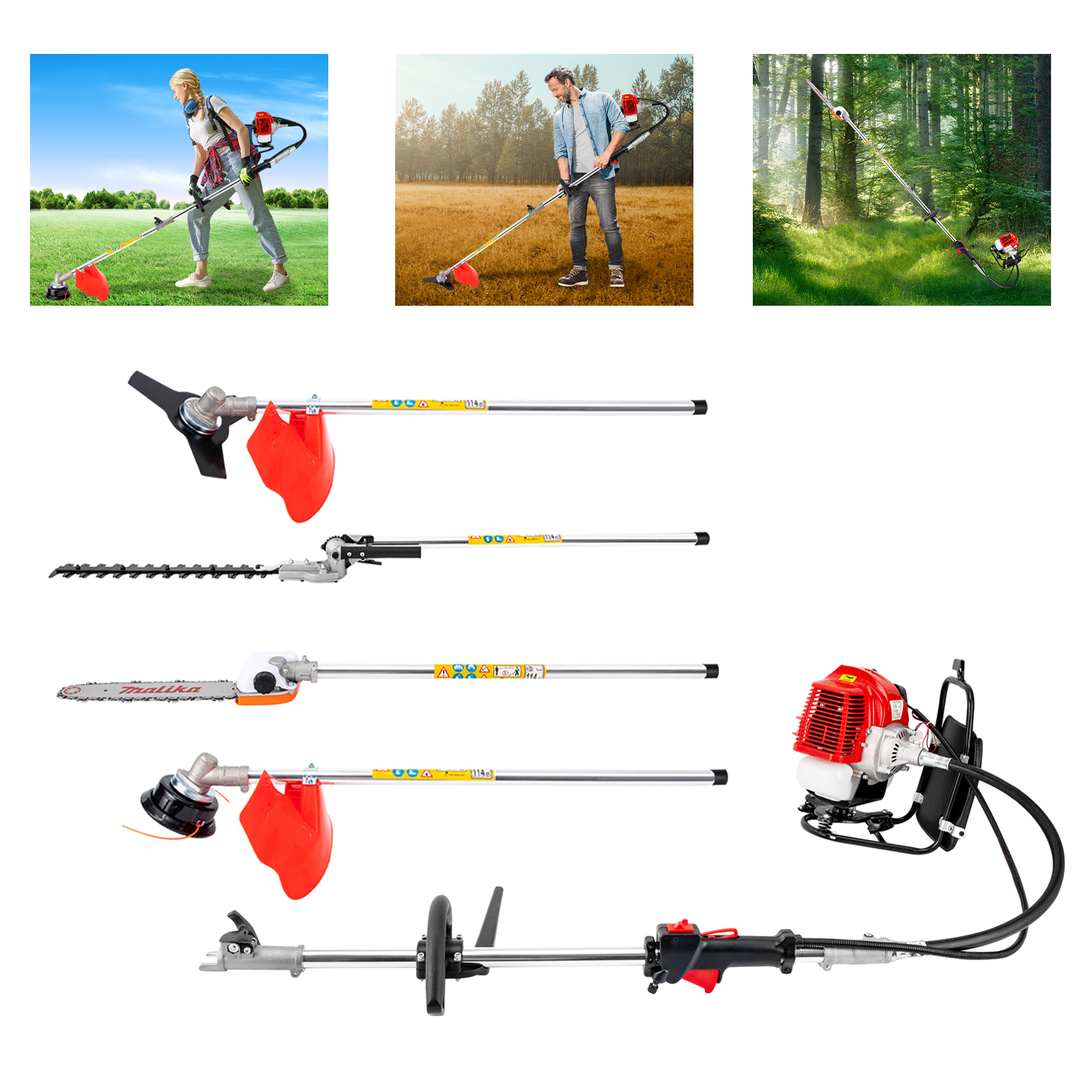 Gardening Tools Edger - 52CC 2-Stroke Backpack 4-in-1 Gas Garden