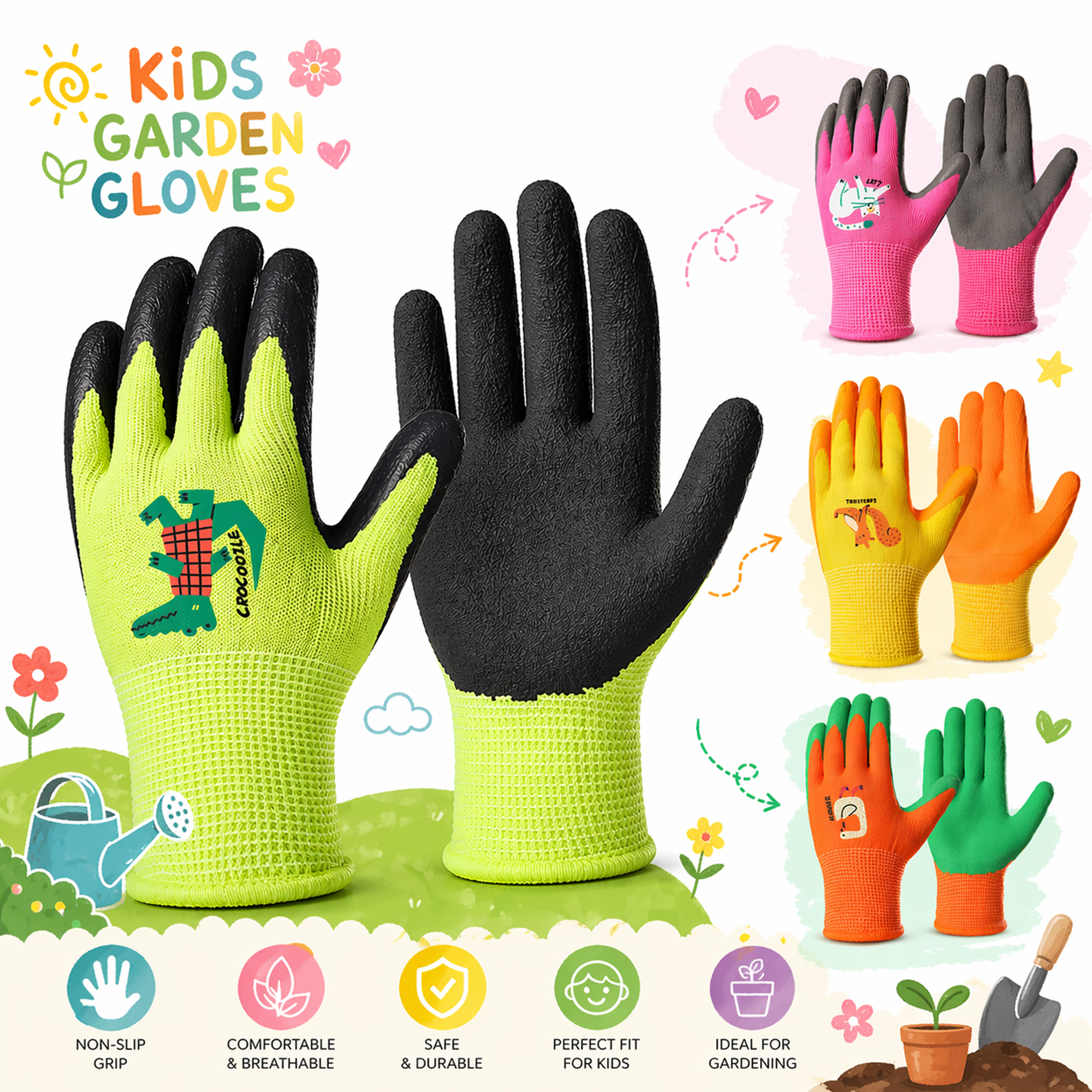 4 Pairs Kids Gardening Gloves  - Gardening Tools Toddler incelemesi ve fiyatı