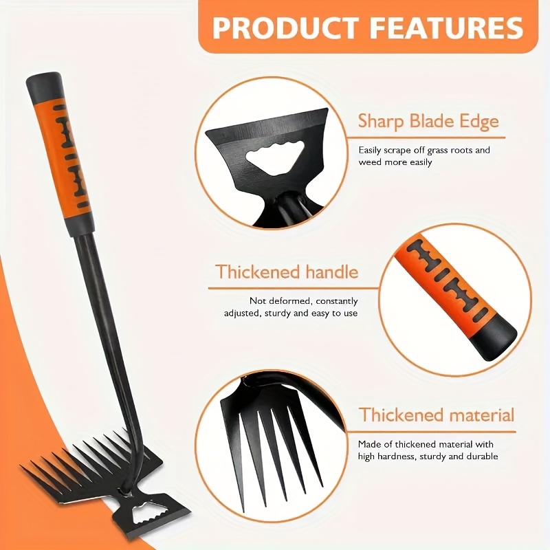 2 in 1 Garden Weeding Rake 5/6 - Gardening Tools To Remove Grass incelemesi ve fiyatı