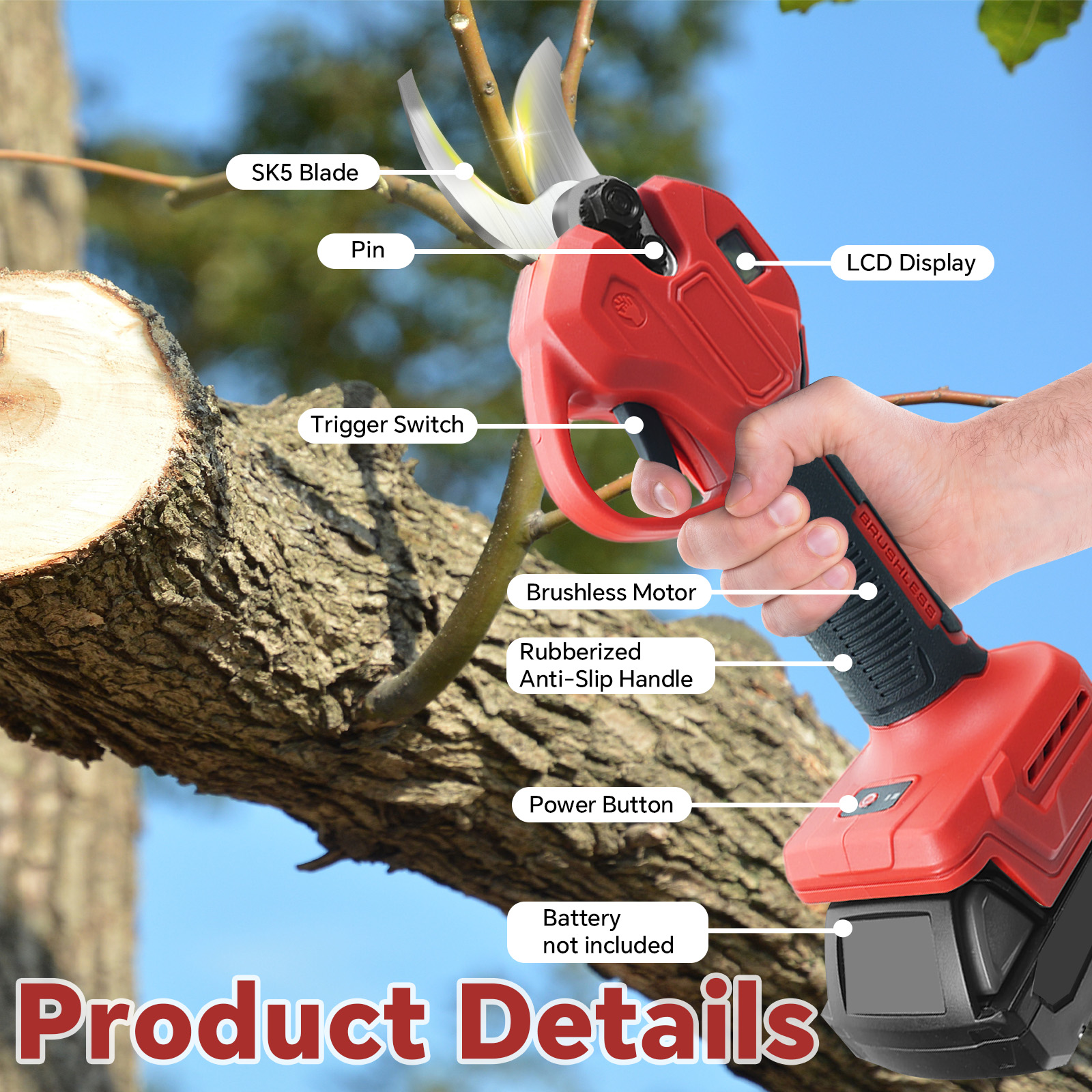 30mm Brushless Electric Prunin - Gardening Tools Scissors incelemesi ve fiyatı
