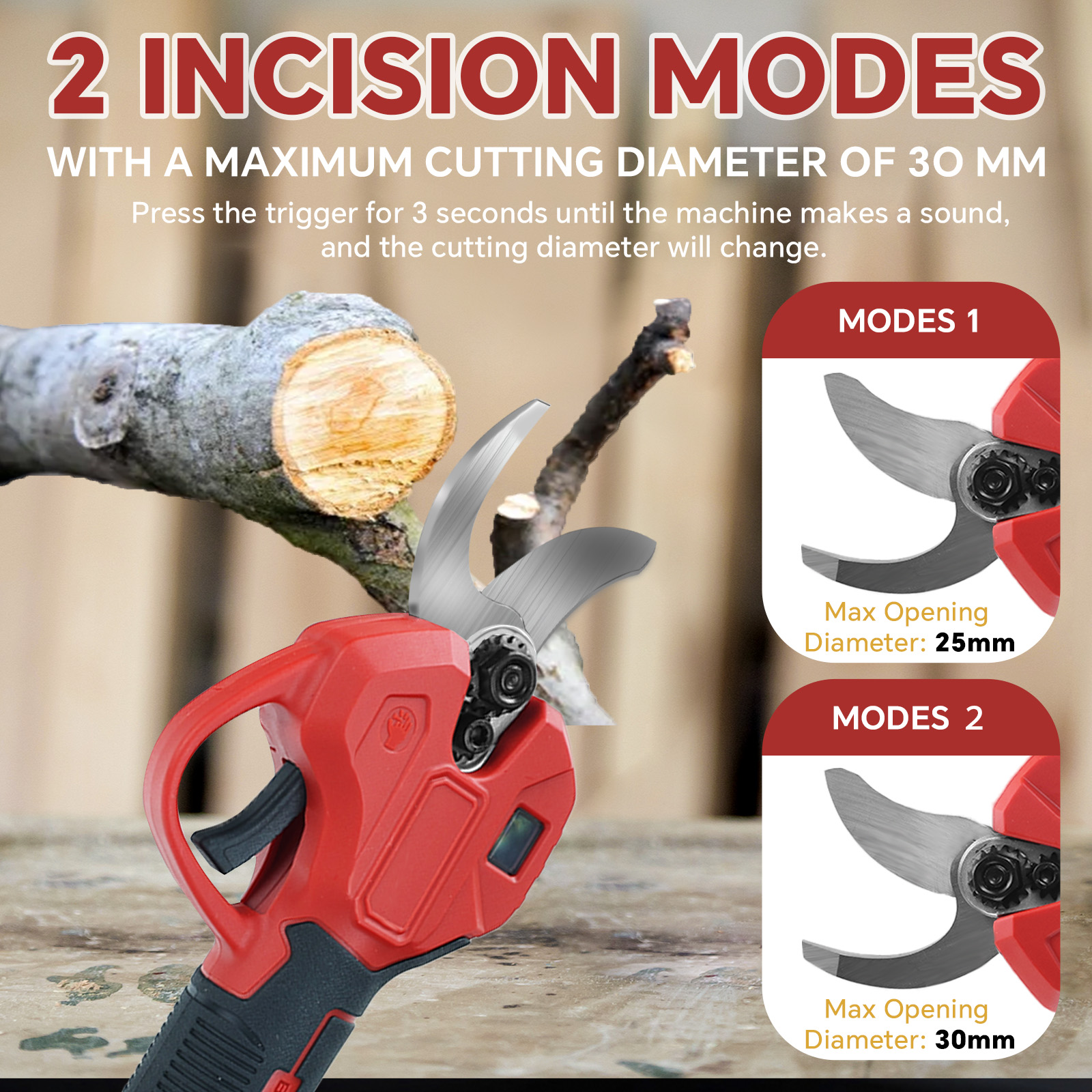 30mm Brushless Electric Prunin - Gardening Tools Scissors incelemesi ve fiyatı