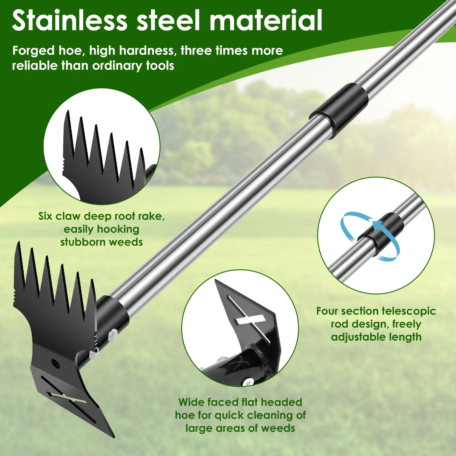 Garden Thatch Rake Stainless S - Gardening Tools To Remove Grass incelemesi ve fiyatı