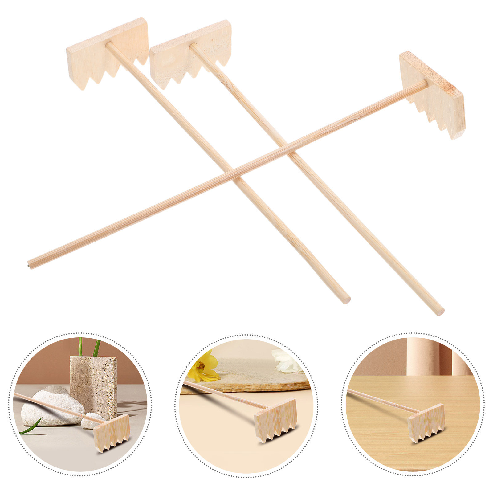 3Pcs Small Bamboo Sand Rake Se - Zen Gardening Tools incelemesi ve fiyatı