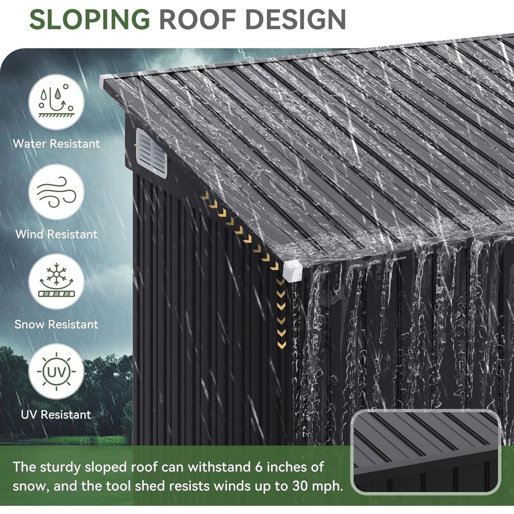 7.5'x4' Triple Door Shed Outdo - Gardening Tools incelemesi ve fiyatı
