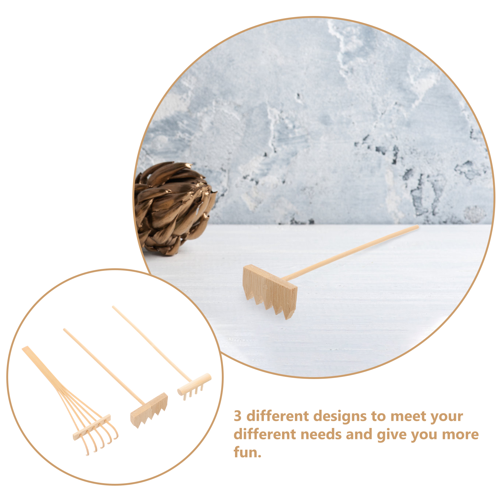 3 Pcs Mini Bamboo Rake Zen Gar - Zen Gardening Tools incelemesi ve fiyatı