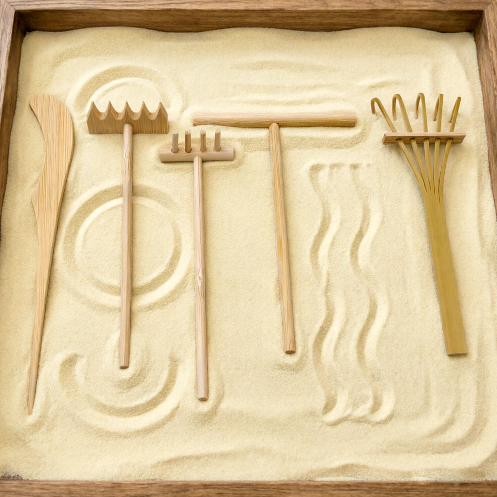 6 Pcs Bamboo Sand Rake Tool Ki - Zen Gardening Tools incelemesi ve fiyatı