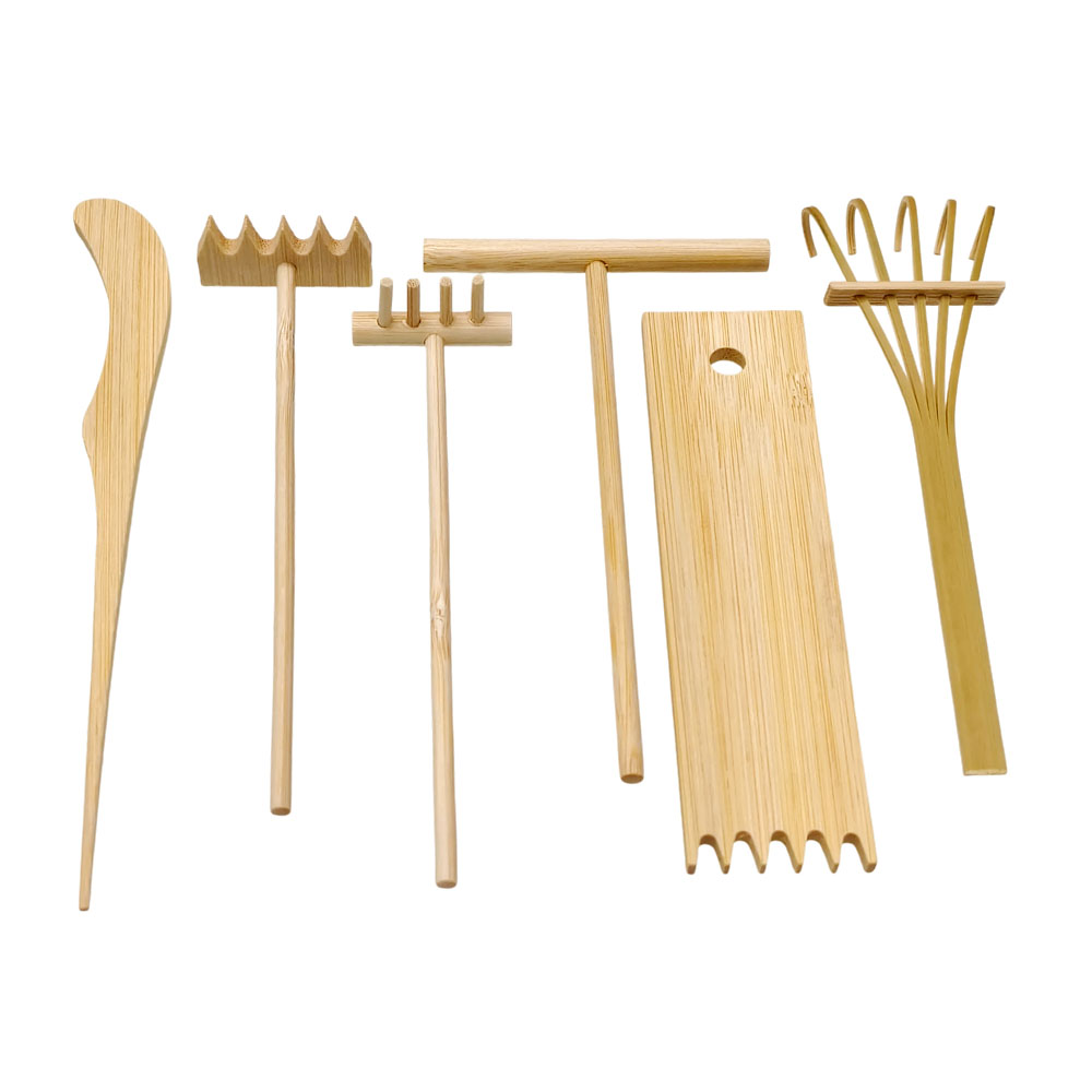 6 Pcs Bamboo Sand Rake Tool Ki - Zen Gardening Tools incelemesi ve fiyatı