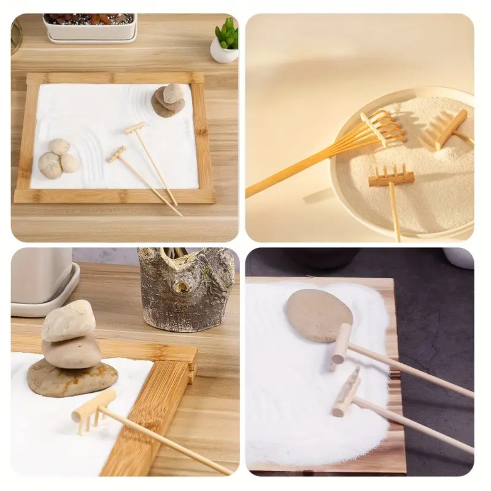 6pcs Mini Bamboo Rake Set for  - Zen Gardening Tools incelemesi ve fiyatı
