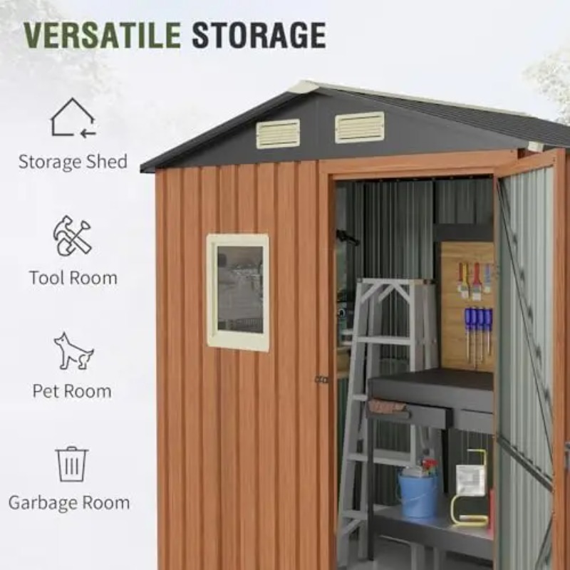 Outdoor Storage Shed 6x4 Ft, L - Gardening Tools incelemesi ve fiyatı