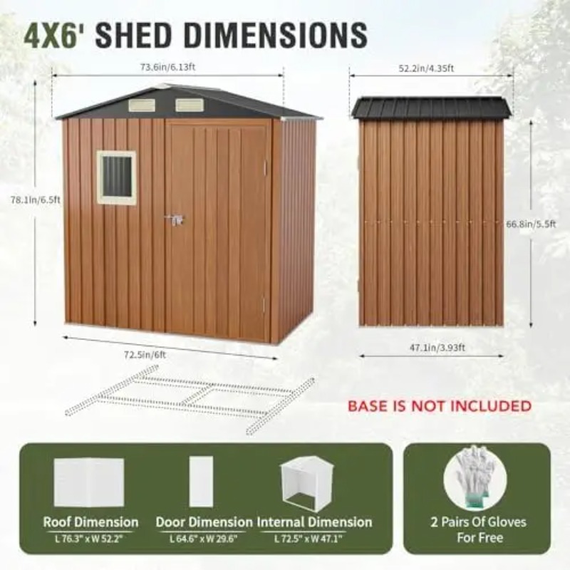 Outdoor Storage Shed 6x4 Ft, L - Gardening Tools incelemesi ve fiyatı